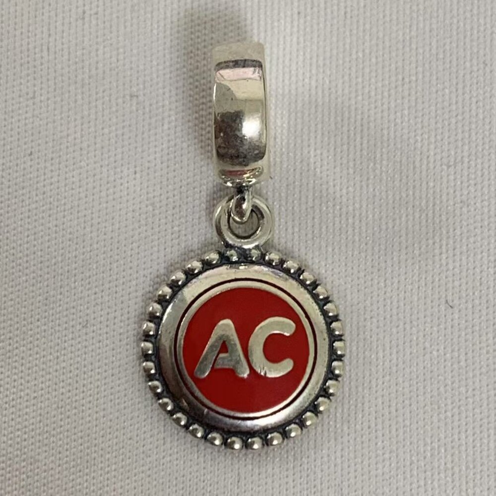 Pandora A C Logo Dangle Charm Pendant, S925 Silver Jewelry